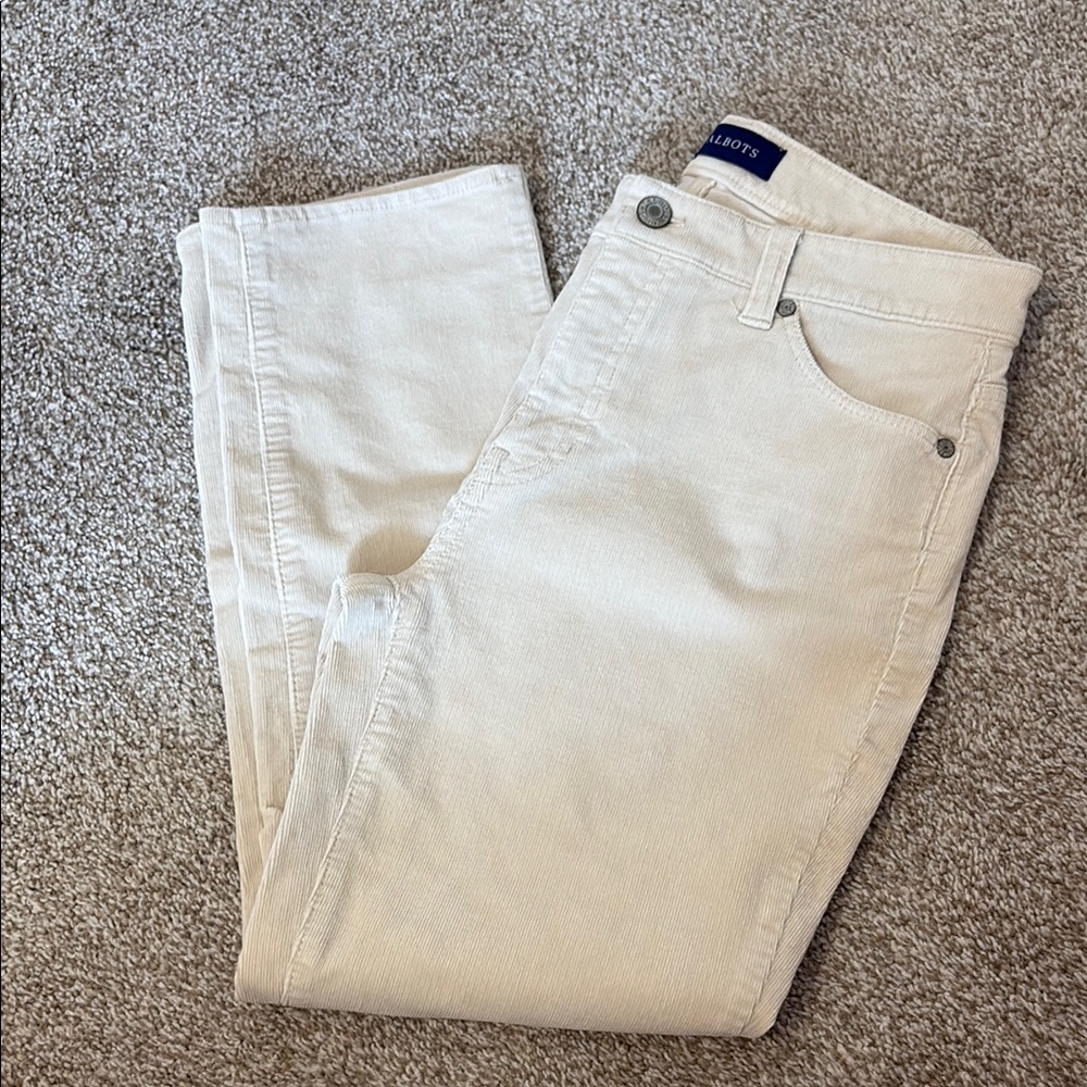 TALBOTS HIGH WAIST STRAIGHT CORDUROYS SIZE 4P - READ!